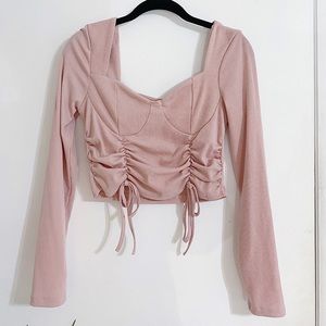 SHEIN Drawstring Front Bustier Crop Top - Size L